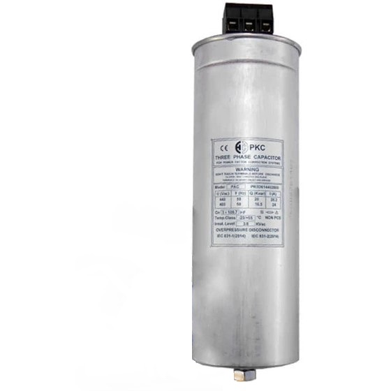 خازن سه فاز سیلندری، PKC ، 400V ،20 KVAR خازن سه فاز سیلندری، PKC ، 400V ،20 KVAR - تصویر 1