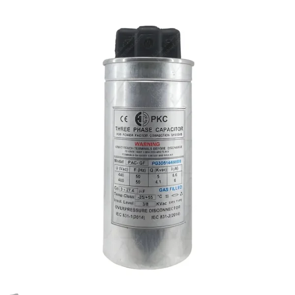 خازن سه فاز سیلندری، PKC ، 440V ،5 KVAR - تصویر 1